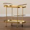 Baxton Studio Kamal Modern Glam Brushed Gold Finished Metal and Mirrored Glass 2-Tier Mobile Wine Bar Cart 181-11197-Zoro - alternate 5